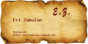 Erl Zebulon névjegykártya